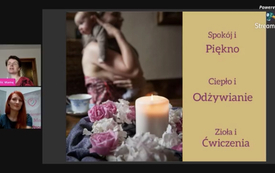 Zrzut ekranu ze spotkania online z gościem specjalnym akcji Rodzicielstwo Bliskości