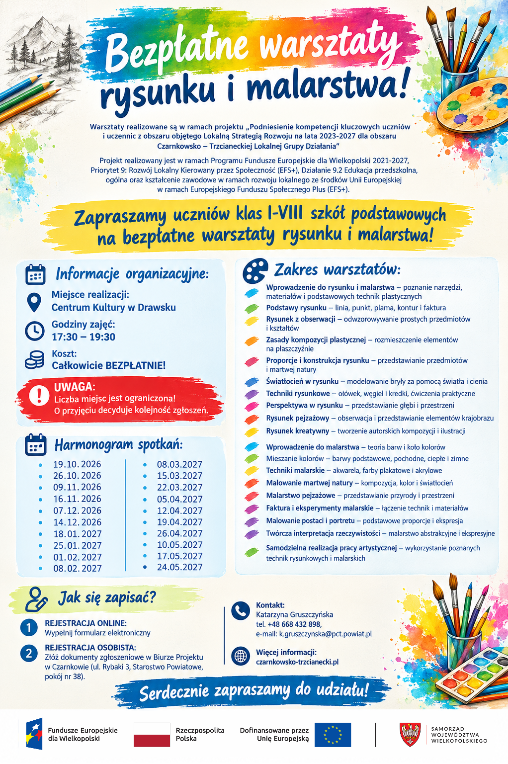 Warsztaty rysunku i&nbsp;malarstwa dla uczni&oacute;w