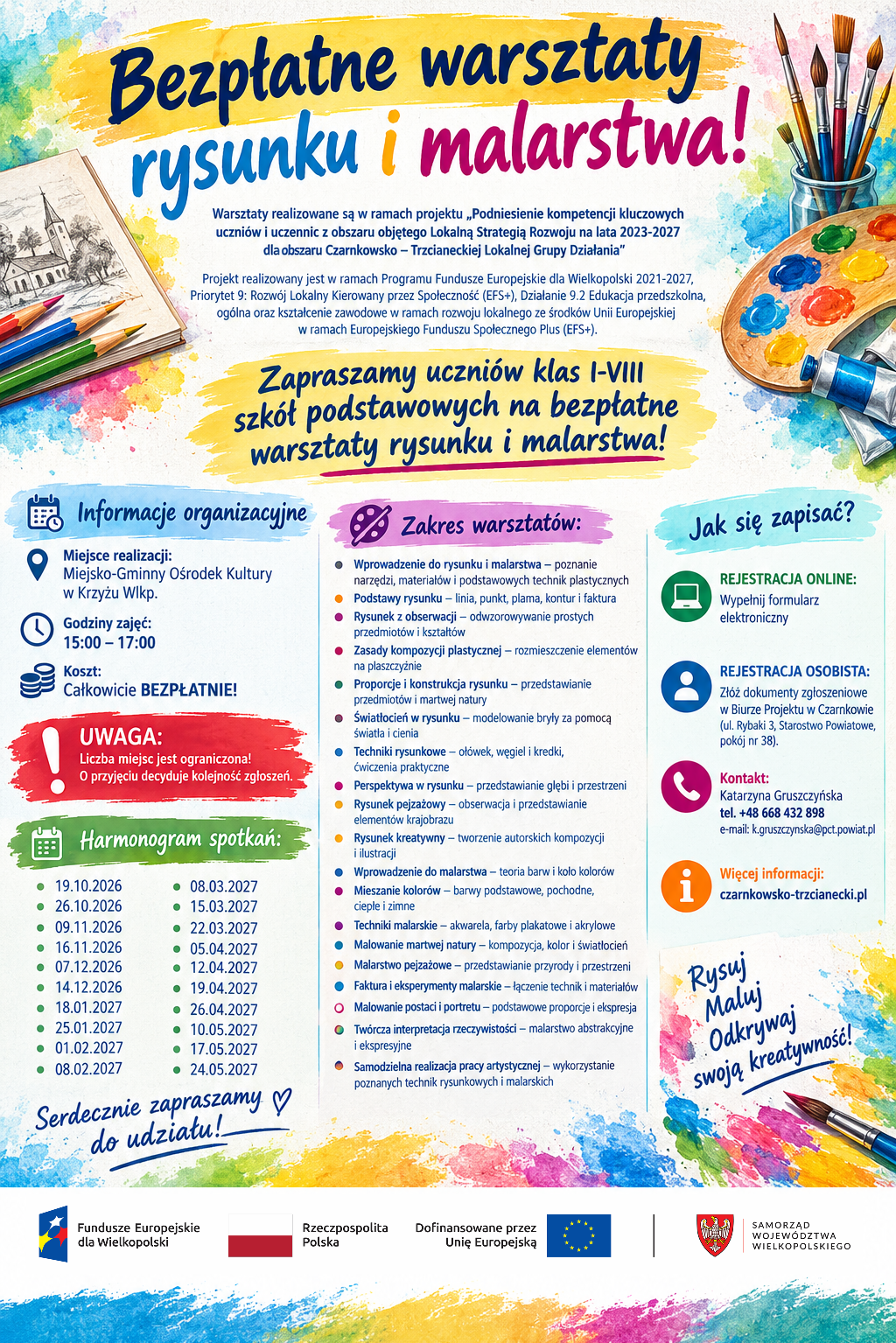 Bezpłatne warsztaty rysunku i&nbsp;malarstwa