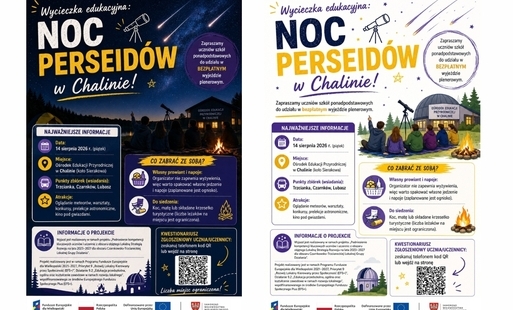 Zdjęcie do Bezpłatna wycieczka edukacyjna: Noc Perseid&oacute;w w Chalinie!