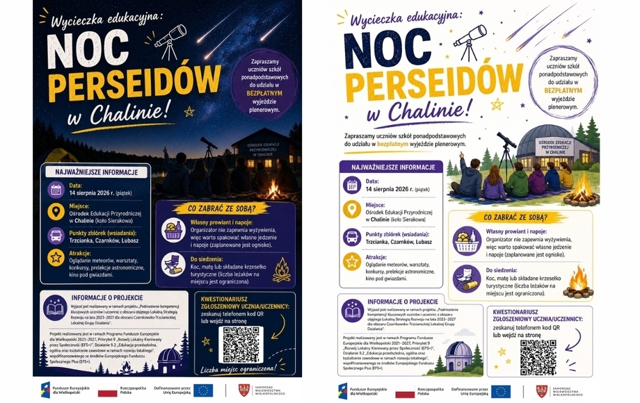 Bezpłatna wycieczka edukacyjna: Noc Perseidów w Chalinie!