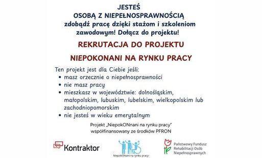 Zdjęcie do Rekrutacja do projektu &bdquo;NiepokONani na rynku pracy&rdquo;