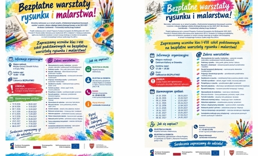 Zdjęcie do Bezpłatne warsztaty rysunku i malarstwa! Krzyż Wlkp. i Drawsko